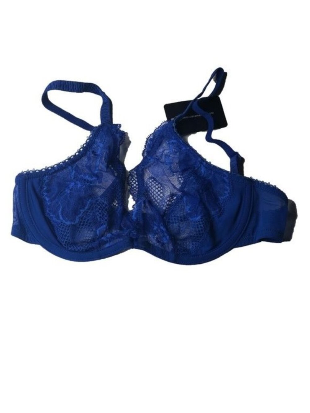 Wacoal Blue Underwire Lace Bra With Adjustable Straps & Scallop Trim - Picture 4 of 5